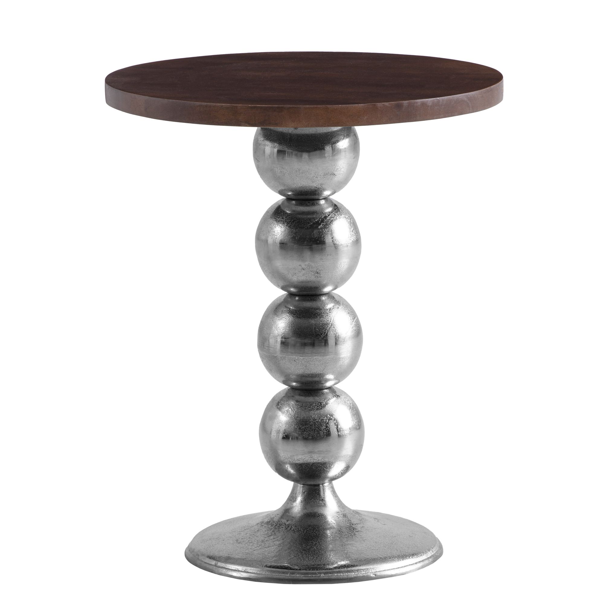 Beistelltisch FineBuy Anstelltisch Massivholz Metall Ø 50 cm Wohnzimmertisch – Ansicht 6
