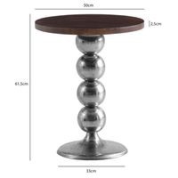 Beistelltisch FineBuy Anstelltisch Massivholz Metall Ø 50 cm Wohnzimmertisch – Ansicht 3