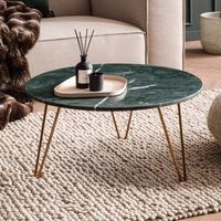 Couchtisch FineBuy Sofatisch Echter Marmor Ø 70 cm Tisch Wohnzimmertisch Rund – Ansicht 1