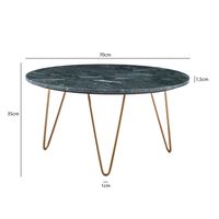 Couchtisch FineBuy Sofatisch Echter Marmor Ø 70 cm Tisch Wohnzimmertisch Rund – Ansicht 3
