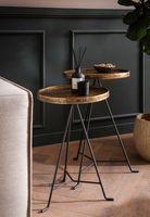 Beistelltisch FineBuy Wohnzimmertisch 2er Set Metall Satztisch Tisch Rund Gold – Ansicht 2
