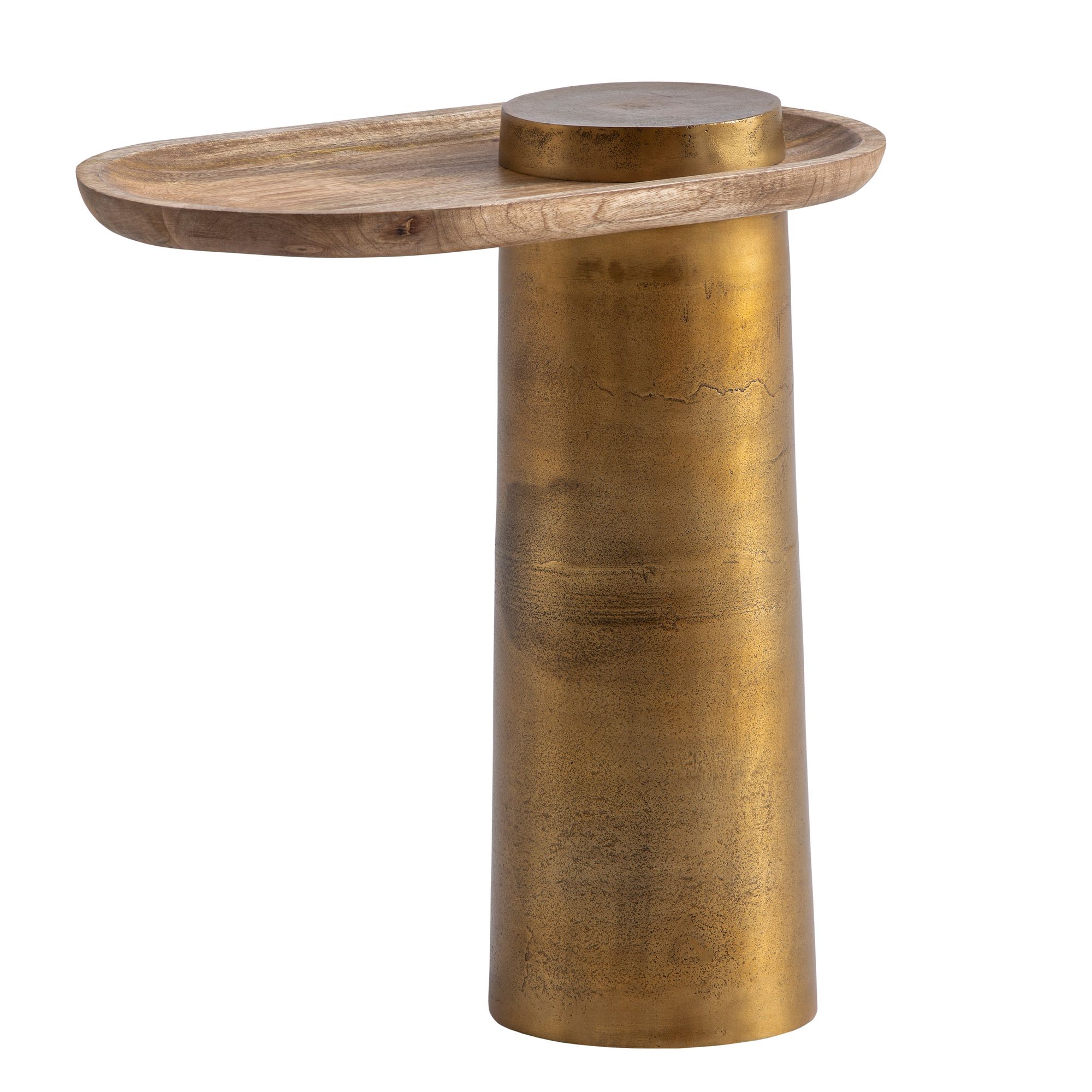 Beistelltisch FineBuy Anstelltisch Massivholz Metall 50x30 cm Wohnzimmertisch – Ansicht 6