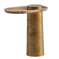 Beistelltisch FineBuy Anstelltisch Massivholz Metall 50x30 cm Wohnzimmertisch – Ansicht 6