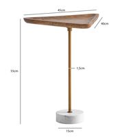 Beistelltisch FineBuy Anstelltisch Massivholz Marmor 45x40 cm Wohnzimmertisch – Ansicht 3