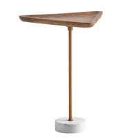 Beistelltisch FineBuy Anstelltisch Massivholz Marmor 45x40 cm Wohnzimmertisch – Ansicht 6