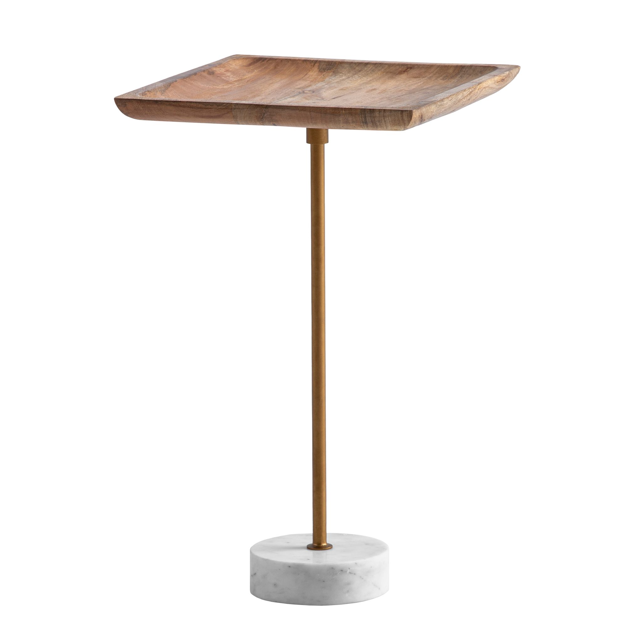 Beistelltisch FineBuy Anstelltisch Massivholz Marmor 35x35 cm Wohnzimmertisch – Ansicht 6