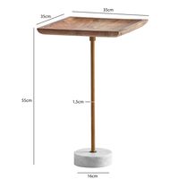 Beistelltisch FineBuy Anstelltisch Massivholz Marmor 35x35 cm Wohnzimmertisch – Ansicht 3