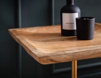 Beistelltisch FineBuy Anstelltisch Massivholz Marmor 35x35 cm Wohnzimmertisch – Ansicht 4