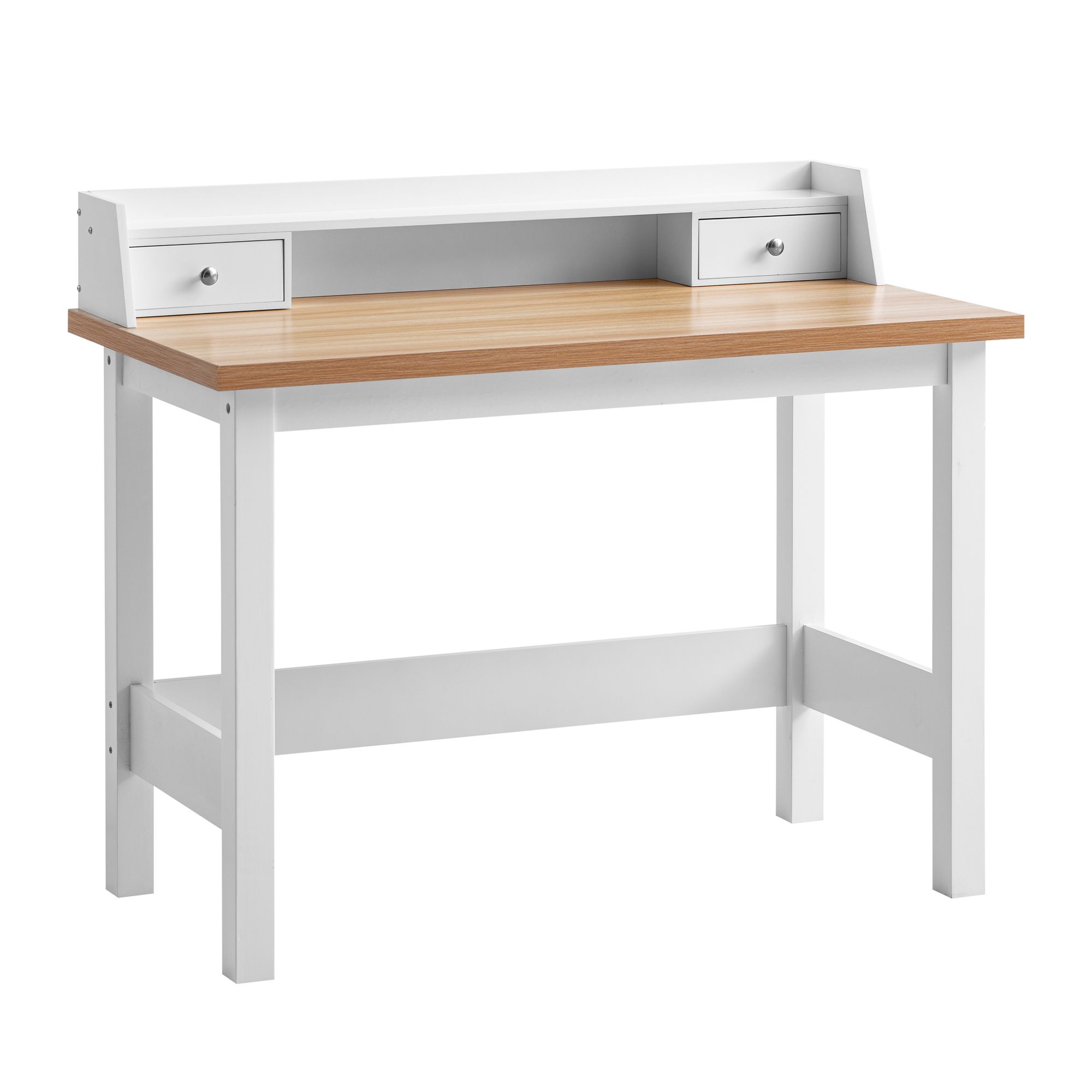 Schreibtisch FineBuy Bürotisch 106 cm Weiß Schublade Platzsparend Computertisch – Ansicht 6
