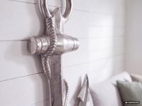 Deko Anker FineBuy Wanddeko 70 cm Silber XXL Maritim Aluminium Modern Wohndeko – Ansicht 4