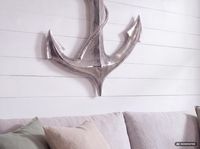 Deko Anker FineBuy Wanddeko 70 cm Silber XXL Maritim Aluminium Modern Wohndeko – Ansicht 7