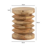 Beistelltisch Ø 35 cm Sitzhocker Massivholz Baumstumpf Couchtisch Blumen-Tisch – Ansicht 3