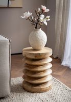 Beistelltisch Ø 35 cm Sitzhocker Massivholz Baumstumpf Couchtisch Blumen-Tisch – Ansicht 2
