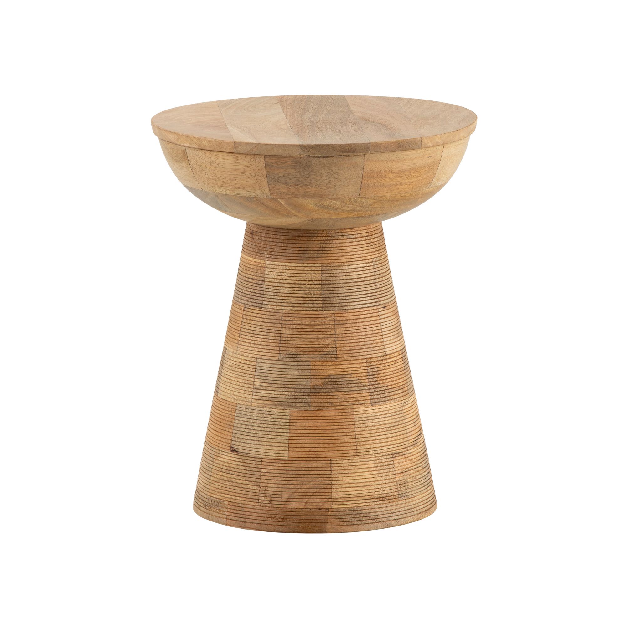 Beistelltisch Massivholz Ø37cm Rund Wohnzimmertisch Klein Couchtisch Dekotisch – Ansicht 6