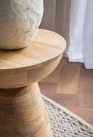 Beistelltisch Massivholz Ø37cm Rund Wohnzimmertisch Klein Couchtisch Dekotisch – Ansicht 4