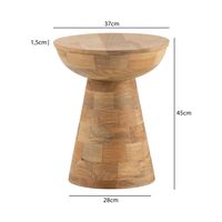 Beistelltisch Massivholz Ø37cm Rund Wohnzimmertisch Klein Couchtisch Dekotisch – Ansicht 3