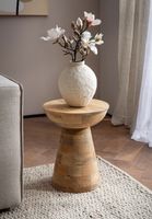 Beistelltisch Massivholz Ø37cm Rund Wohnzimmertisch Klein Couchtisch Dekotisch – Ansicht 2