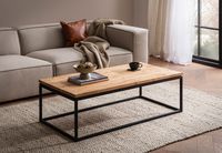 Couchtisch Akazie Massivholz 120cm Wohnzimmertisch rechteckig Industrial Design – Ansicht 2