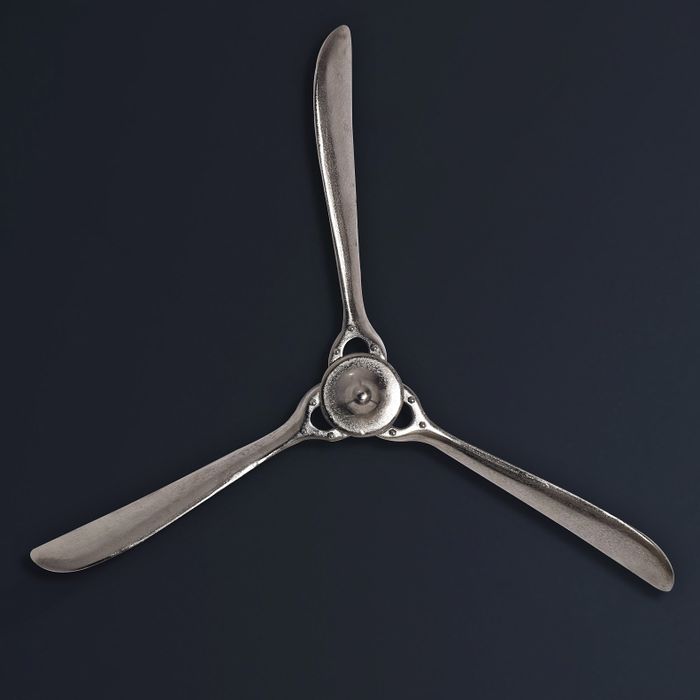 FineBuy Deko Propeller 85x85 cm Metall Flugzeug Wandpropeller, Wohndeko Große Aluminium-Figur, Wanddekoration Dekoration für Zuhause, XXL Wandschmuck, Wanddeko Modern