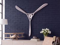 Deko Propeller FineBuy 85 cm Wanddeko Aluminium Flugzeug Wandpropeller Wohndeko – Ansicht 4