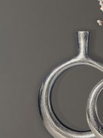 Vase 2er Set FineBuy Blumenvase Aluminium Donut Tischvase Modern Rund Wohndeko – Ansicht 4