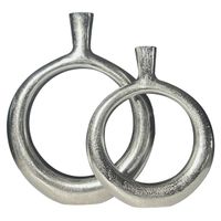 Vase 2er Set FineBuy Blumenvase Aluminium Donut Tischvase Modern Rund Wohndeko – Ansicht 6