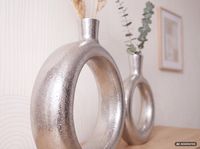 Vase 2er Set FineBuy Blumenvase Aluminium Donut Tischvase Modern Rund Wohndeko – Ansicht 5
