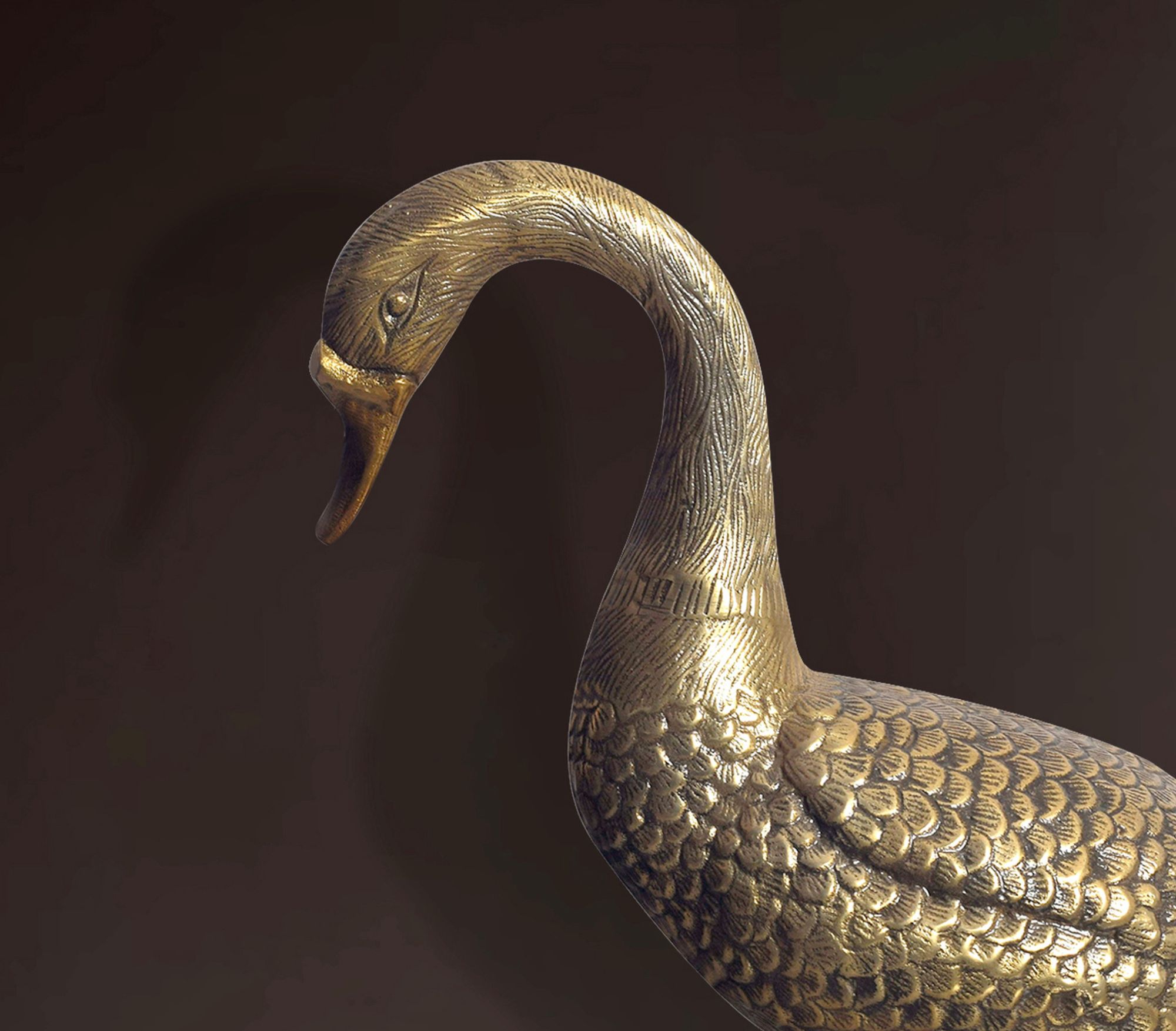 Dekofigur FineBuy Deko Gans Gold 46 cm Aluminium Statue Wohndeko Dekoration – Ansicht 4