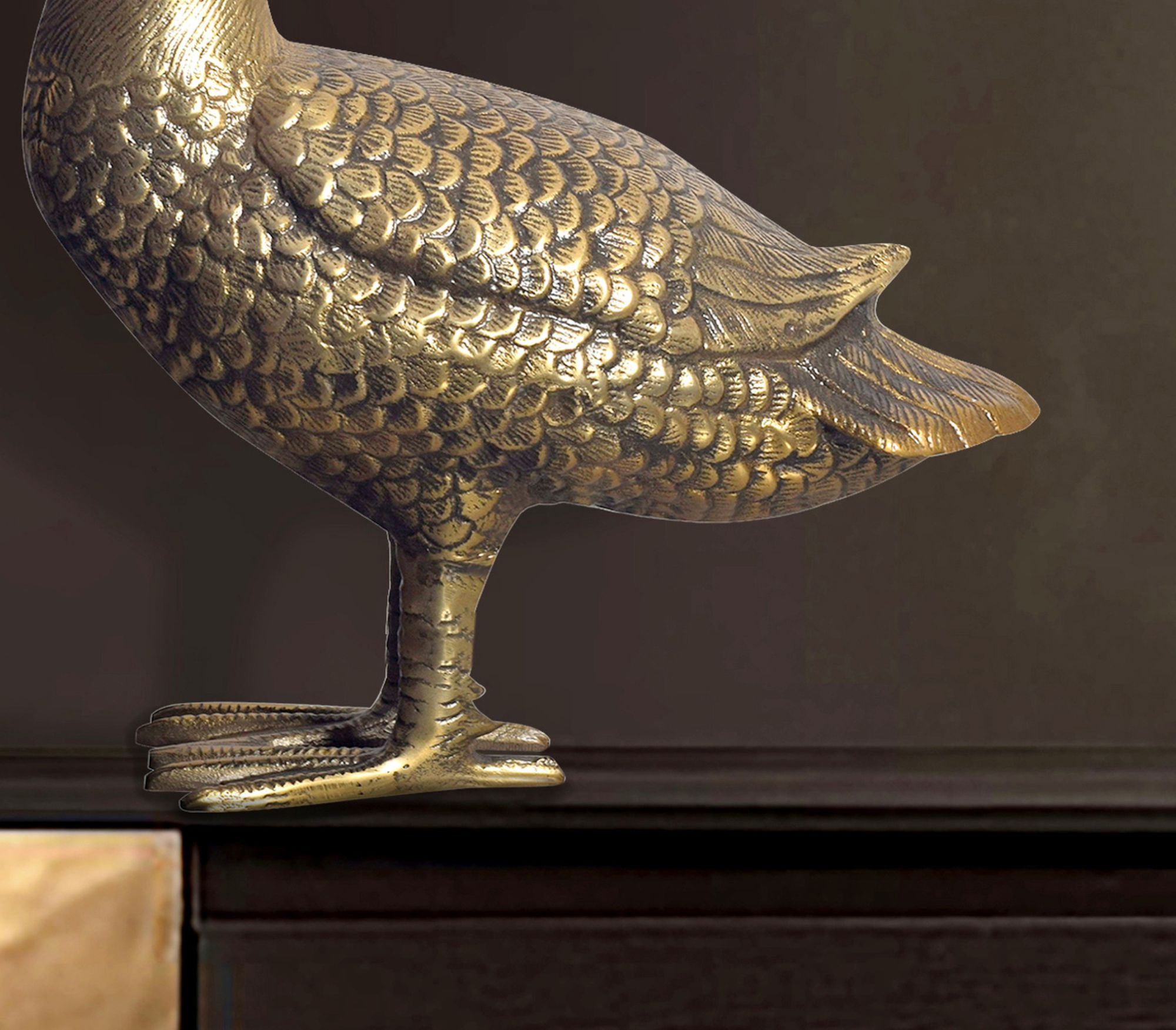 Dekofigur FineBuy Deko Gans Gold 46 cm Aluminium Statue Wohndeko Dekoration – Ansicht 5