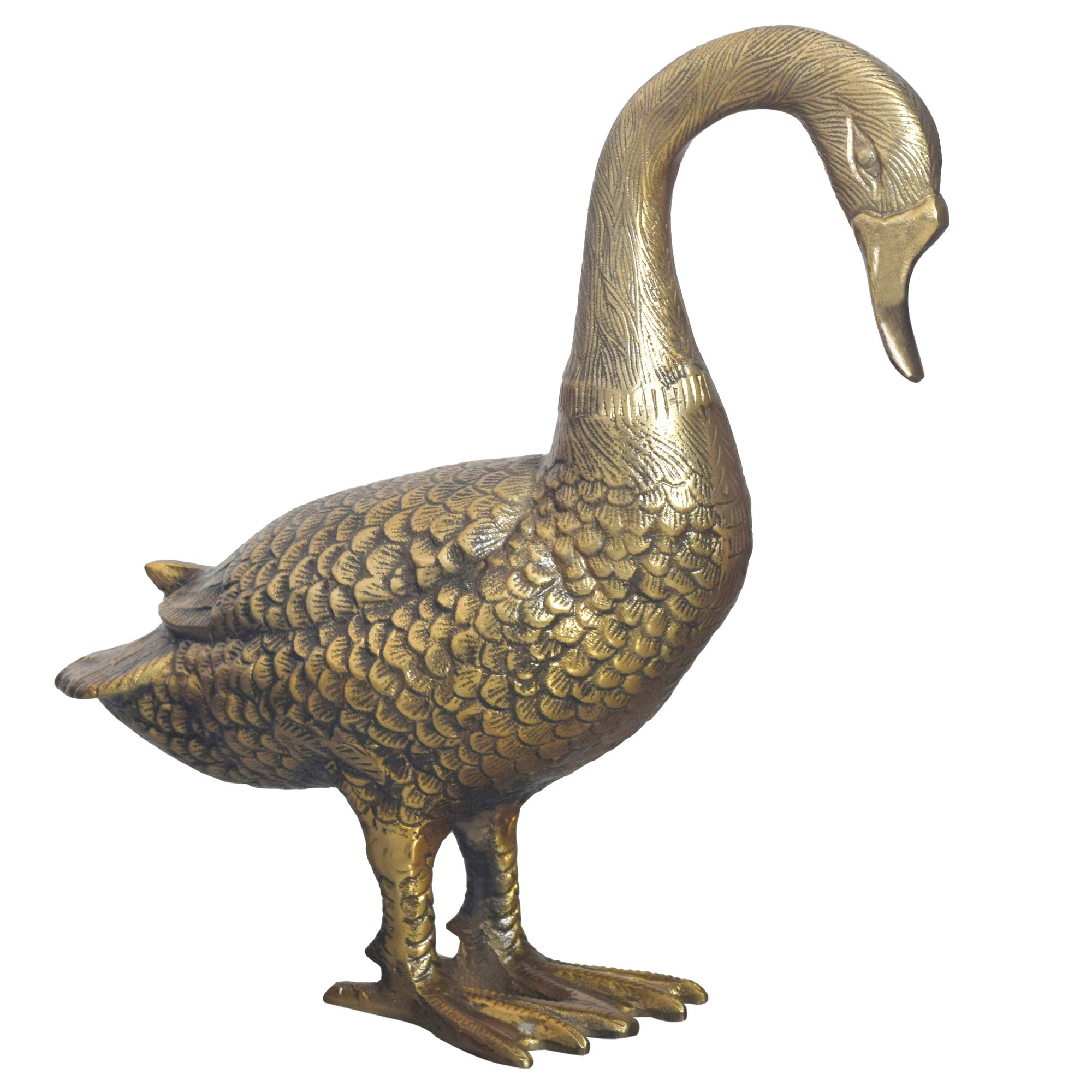 Dekofigur FineBuy Deko Gans Gold 46 cm Aluminium Statue Wohndeko Dekoration – Ansicht 6