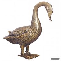 Dekofigur FineBuy Deko Gans Gold 46 cm Aluminium Statue Wohndeko Dekoration – Ansicht 6
