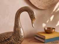 Dekofigur FineBuy Deko Gans Gold 46 cm Aluminium Statue Wohndeko Dekoration – Ansicht 7