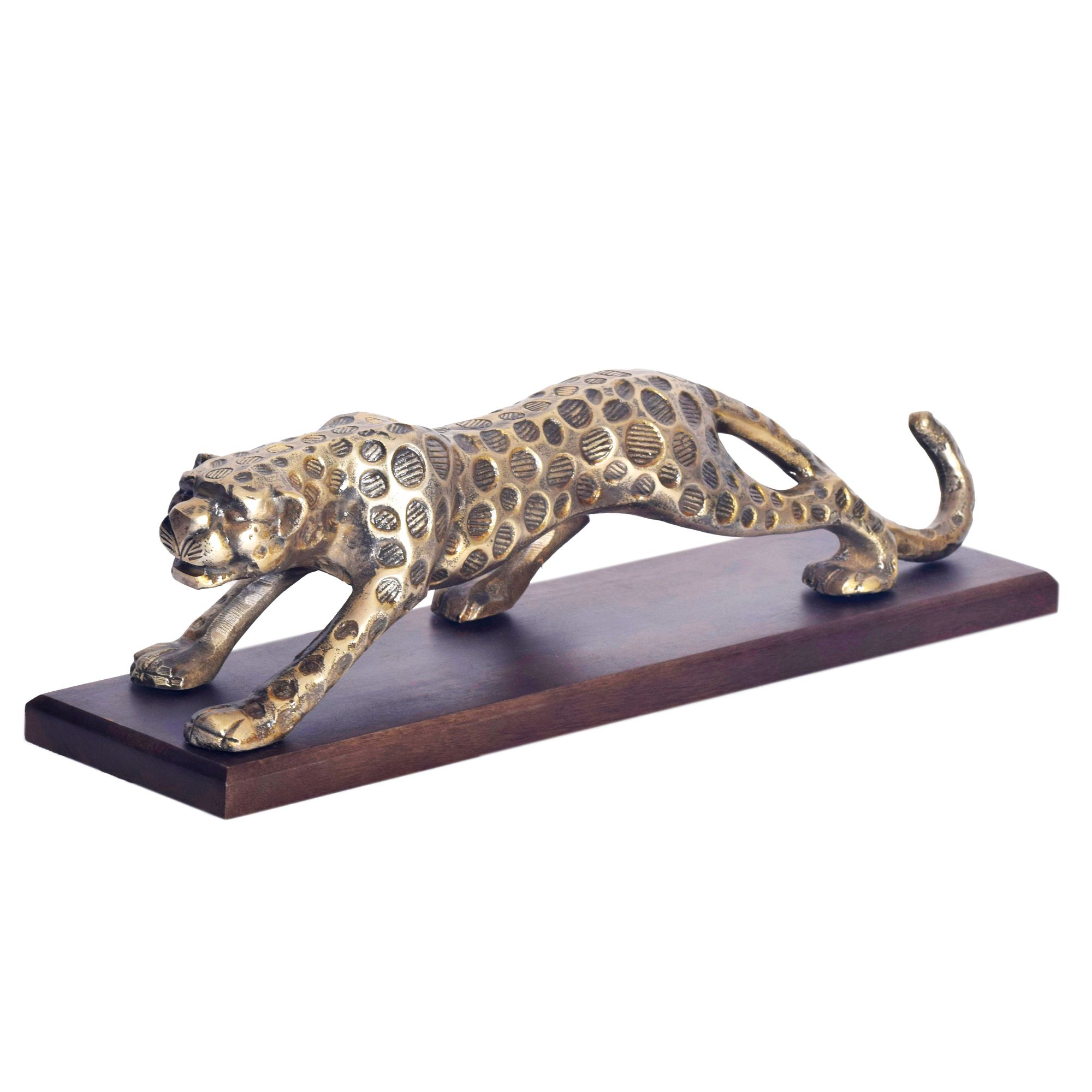 Deko Panther FineBuy Wohndeko 63 cm Aluminium Gold Dekoration Modern Tischdeko – Ansicht 6