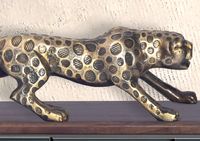 Deko Panther FineBuy Wohndeko 63 cm Aluminium Gold Dekoration Modern Tischdeko – Ansicht 4