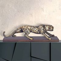 Deko Panther FineBuy Wohndeko 63 cm Aluminium Gold Dekoration Modern Tischdeko – Ansicht 1