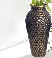 Vase 2er Set FineBuy Blumenvase Aluminium Amphore Tischvase Rund Dekovase – Ansicht 4