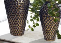 Vase 2er Set FineBuy Blumenvase Aluminium Amphore Tischvase Rund Dekovase – Ansicht 5