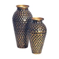 Vase 2er Set FineBuy Blumenvase Aluminium Amphore Tischvase Rund Dekovase – Ansicht 6