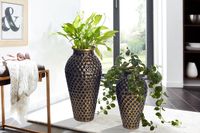 Vase 2er Set FineBuy Blumenvase Aluminium Amphore Tischvase Rund Dekovase – Ansicht 2