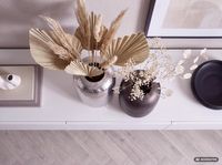 Vase 2er Set FineBuy Blumenvase Aluminium Hammerschlag Tischvase Modern Rund – Ansicht 5