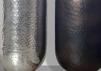Vase 2er Set FineBuy Blumenvase Aluminium Hammerschlag Tischvase Modern Rund – Ansicht 5