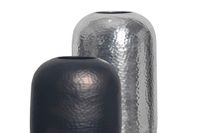 Vase 2er Set FineBuy Blumenvase Aluminium Hammerschlag Tischvase Modern Rund – Ansicht 4
