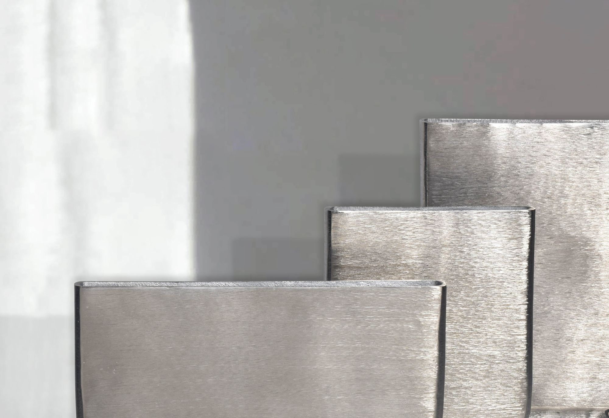 Vase 3er Set FineBuy Blumenvase Aluminium Tischvase Dekovase Modern Eckig – Ansicht 4