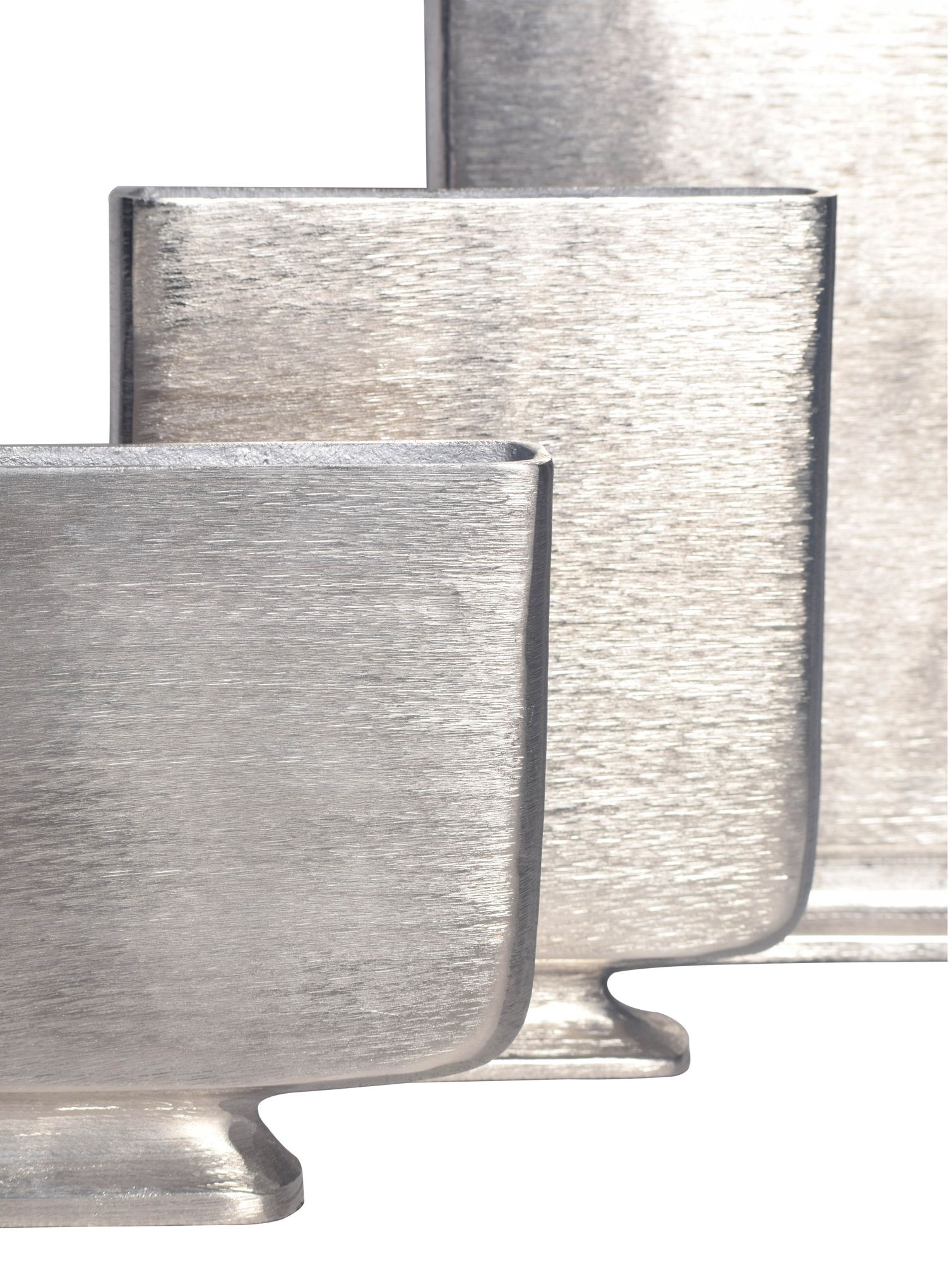 Vase 3er Set FineBuy Blumenvase Aluminium Tischvase Dekovase Modern Eckig – Ansicht 5