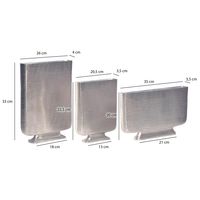 Vase 3er Set FineBuy Blumenvase Aluminium Tischvase Dekovase Modern Eckig – Ansicht 3