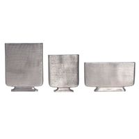 Vase 3er Set FineBuy Blumenvase Aluminium Tischvase Dekovase Modern Eckig – Ansicht 6