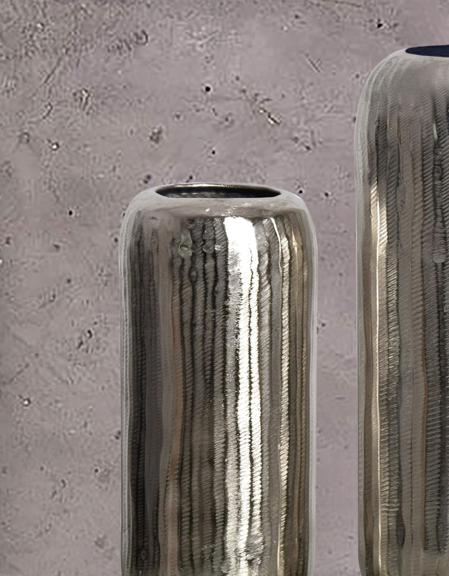 Vase 2er Set FineBuy Blumenvase Aluminium Zylinder Tischvase Rund Dekovase – Ansicht 4