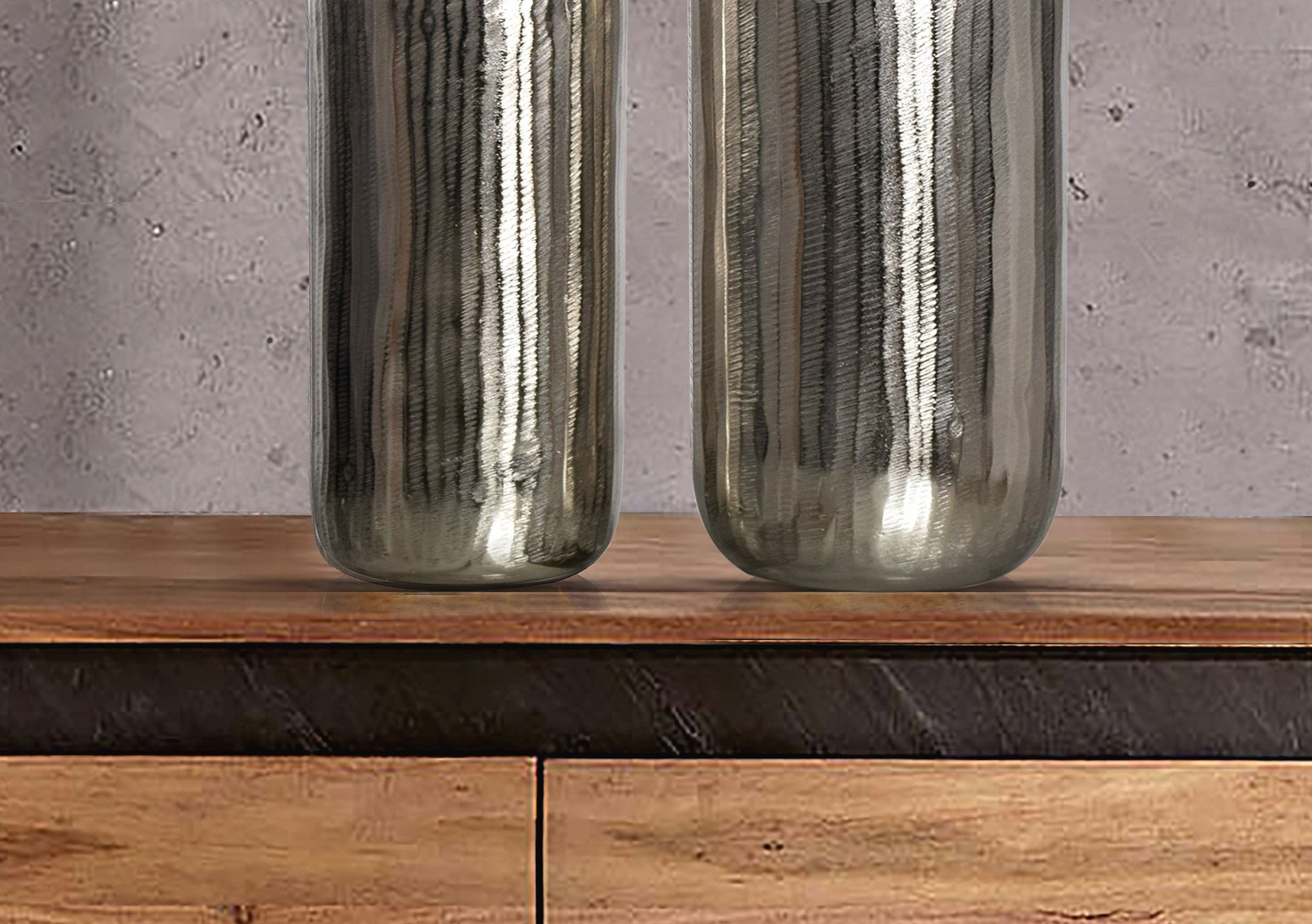 Vase 2er Set FineBuy Blumenvase Aluminium Zylinder Tischvase Rund Dekovase – Ansicht 5