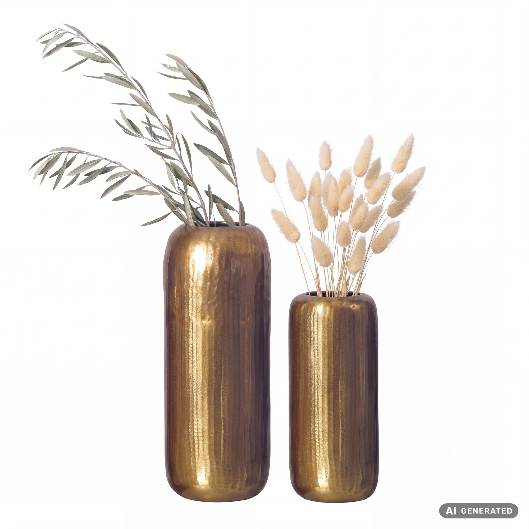 Vase 2er Set FineBuy Blumenvase Aluminium Zylinder Tischvase Rund Dekovase – Ansicht 6