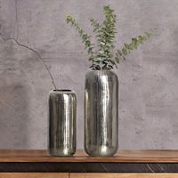 Vase 2er Set FineBuy Blumenvase Aluminium Zylinder Tischvase Rund Dekovase – Ansicht 1